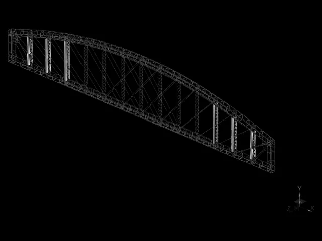 Análisis de tensiones sobre el modelo de un puente
